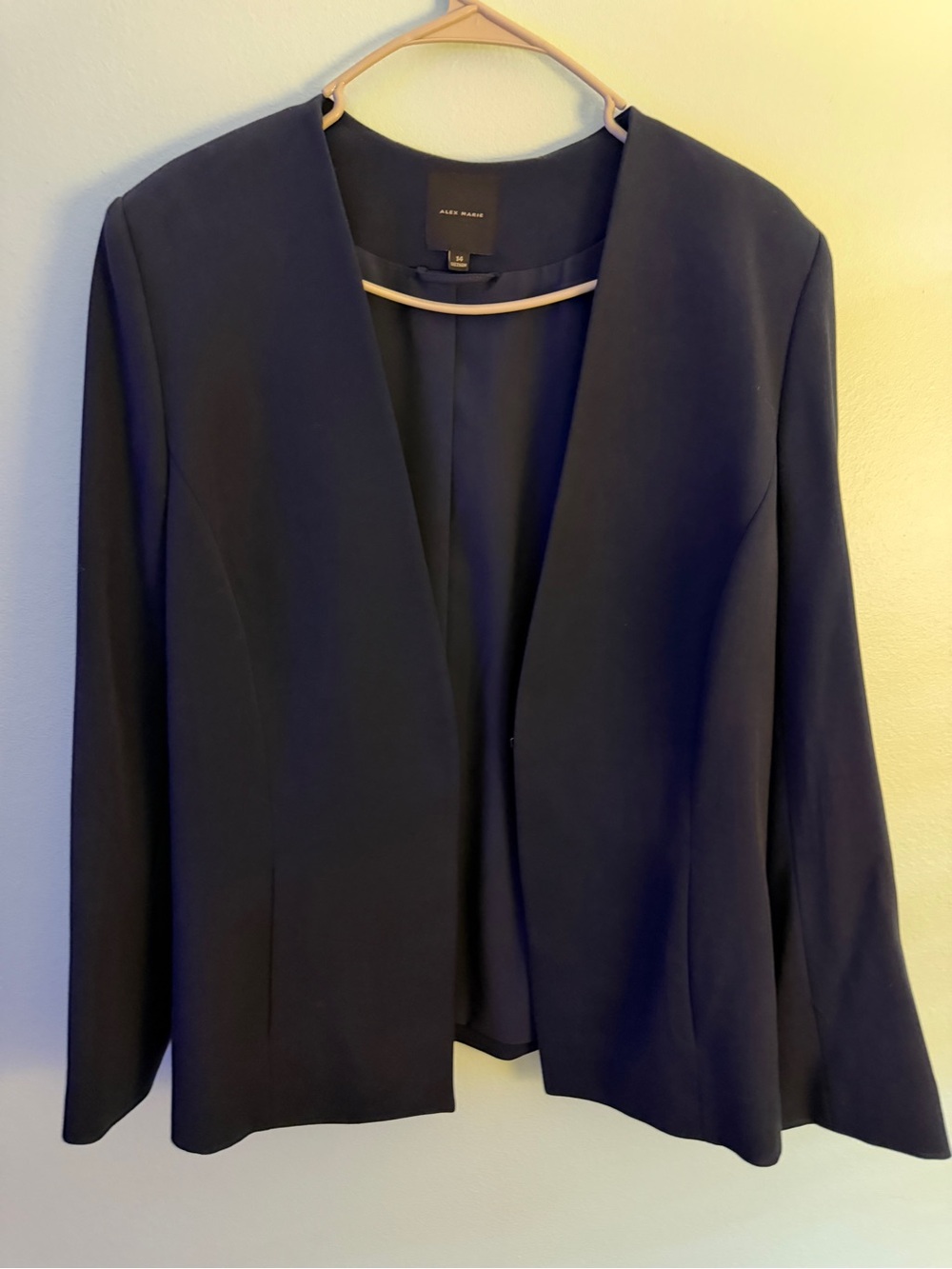 Alex Marie Navy Open-Front Blazer